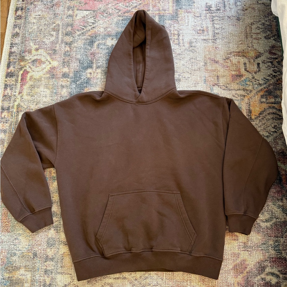 Abercrombie Esssential Popover Hoodie Brown Sz Medium UNISEX